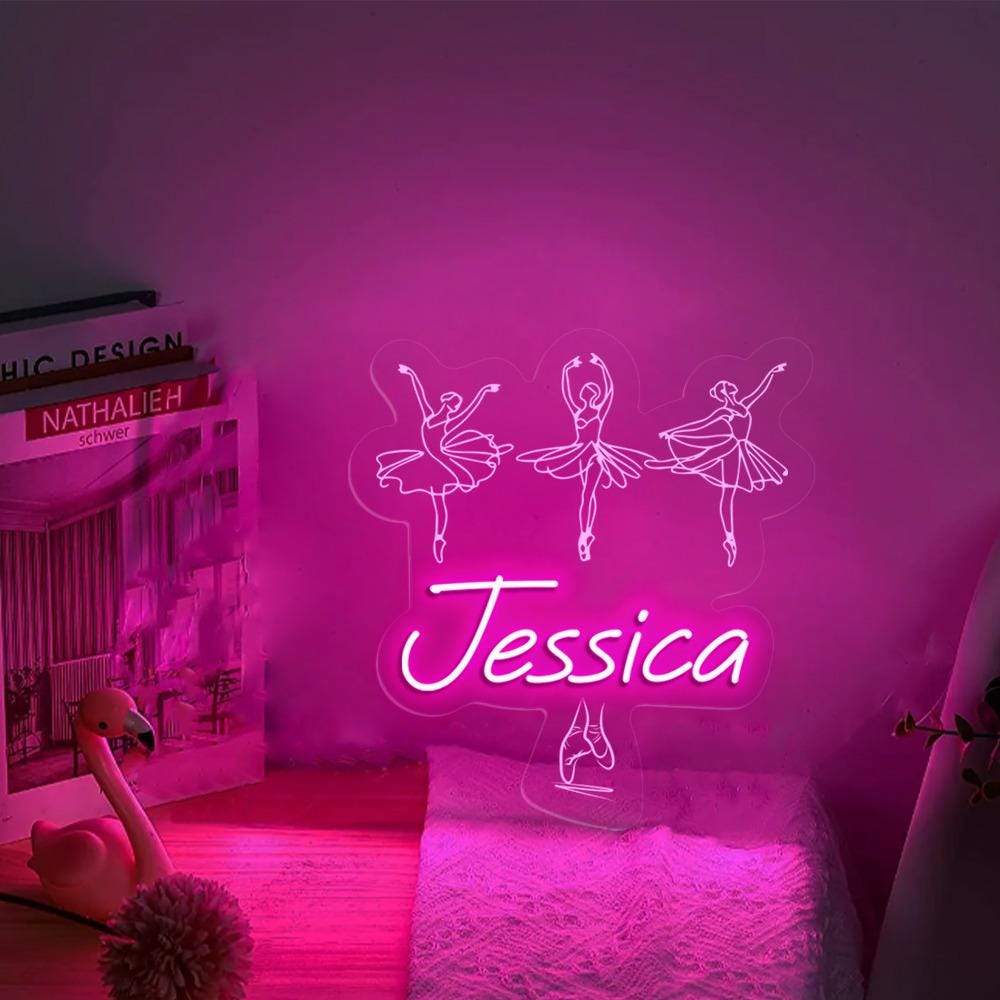 Personalized Name Ballet Neon Sign Gifts, Custom Ballerina Neon, Ballerina Neon ,Dance Teacher Gift, Dance Mom Neon Led, Gift For Dancer