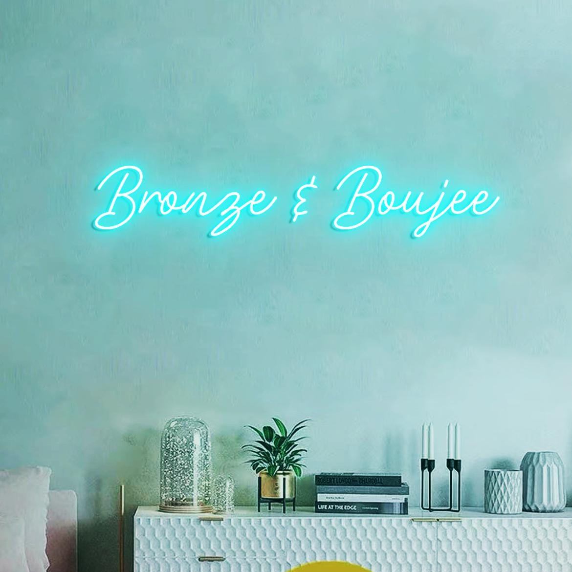 Bronze and Boujee Neon Sign, Bronze & Boujee Tanning Salon Wall Decor Idea, Bronzed Studio Wall Neon Light, Bronze Body Tanning Neon Sign