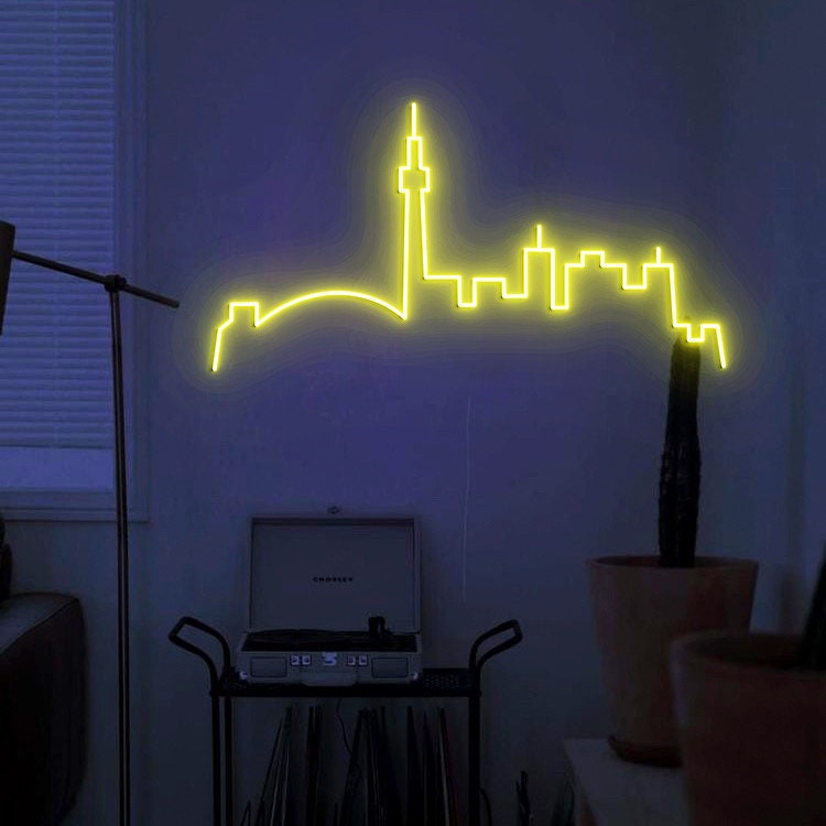 Toronto Skyline Neon Sign, Toronto City Decor, Skyline Neon Light, Custom Skyline Neon Sign