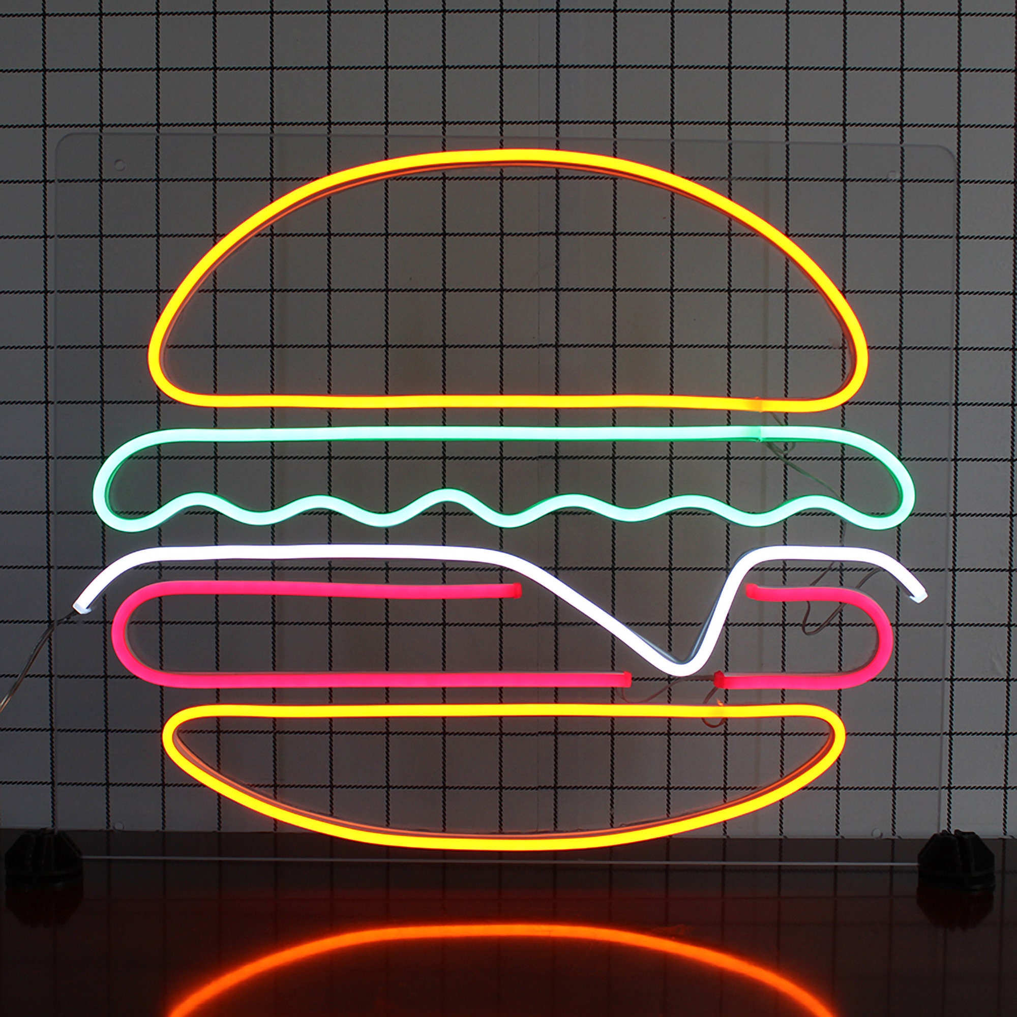 BURGER Custom Neon Sign Wall Decor Neon Light LED Perfect Night Light Kitchen Decor Neon Sign Wall Decor Neon Sign Art Neon Light Sign