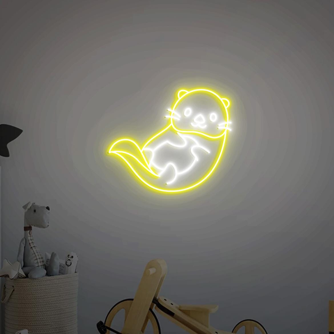Otter Neon Sign, Cute Otter Home Wall Decor, Otter Christmas Gifts, Cute Otter Gifts for Otter Lovers, Sea Otter Neon Light