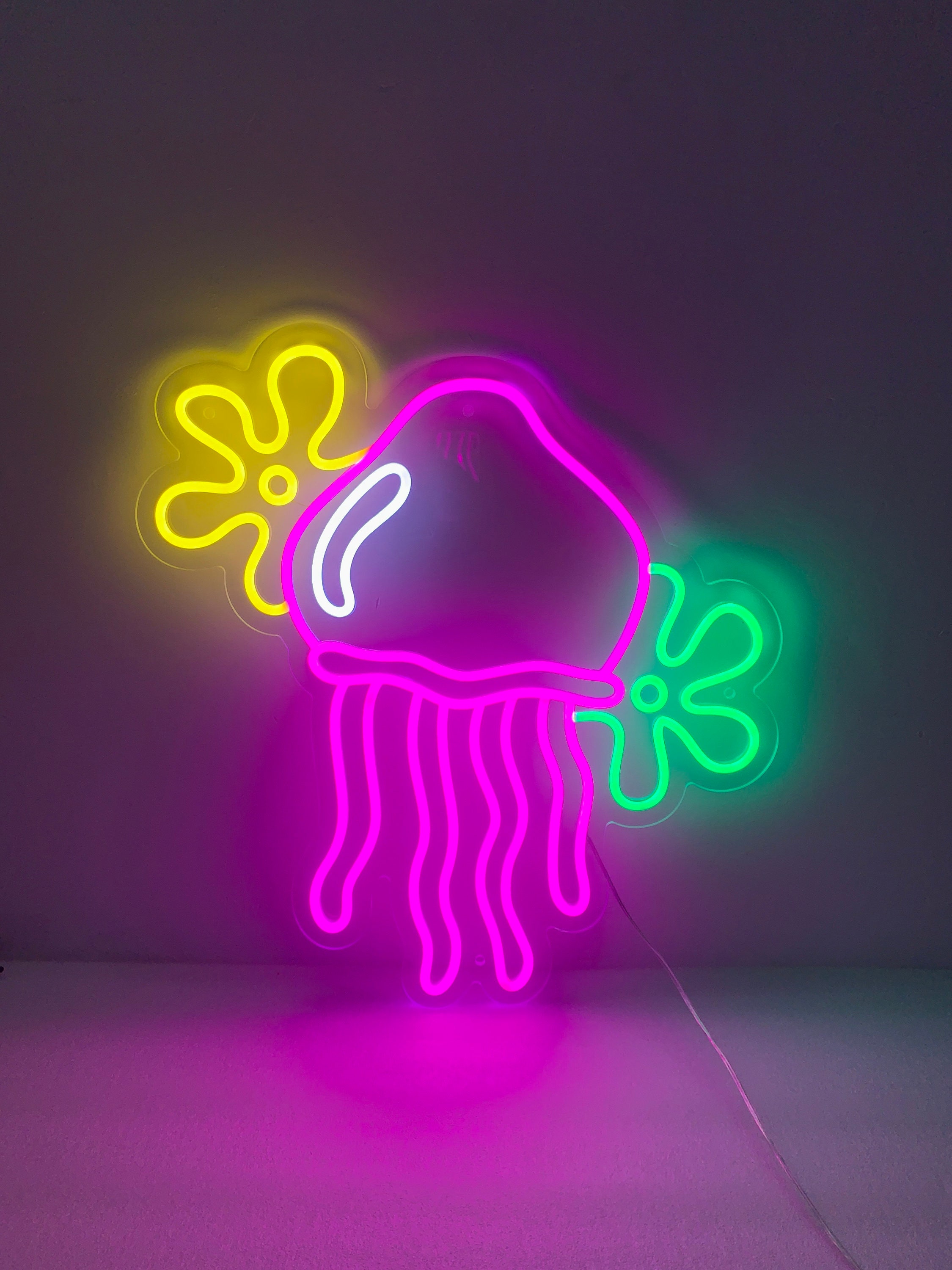 Jellyfish Neon sign, Custom Spongebob Flower Neon Light, Jellyfish Decoration Neon Sign, Jellyfish Wall Art Bedroom Decor
