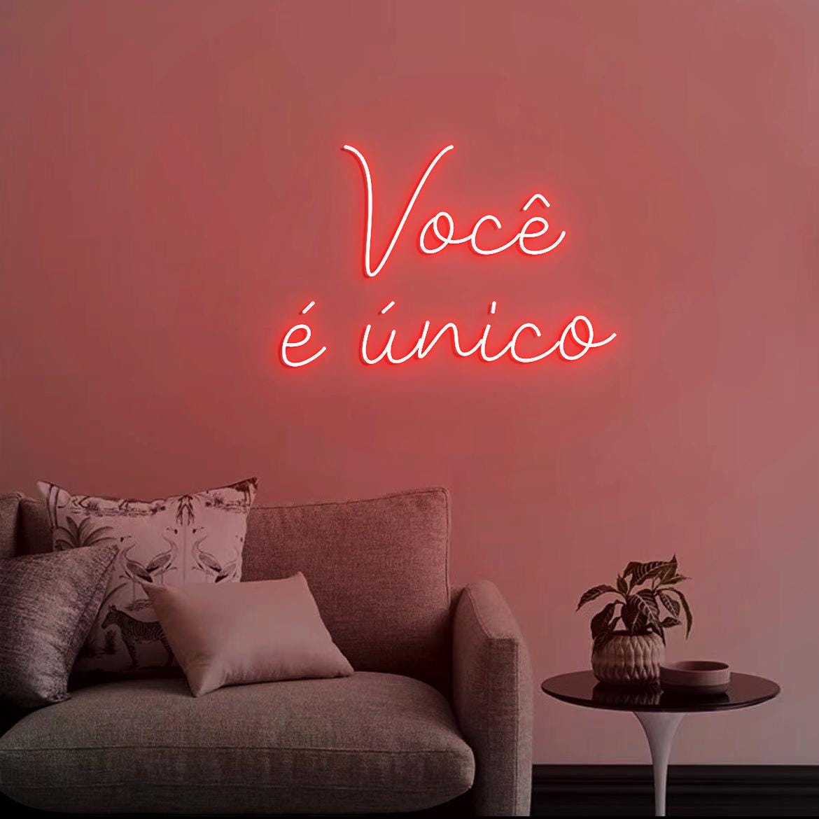 Voce e Unico Neon Sign, "You are Unique" in Portuguese, Beauty Salon Wall Backdrop Neon Light, Personalized Salon Decor Ideas