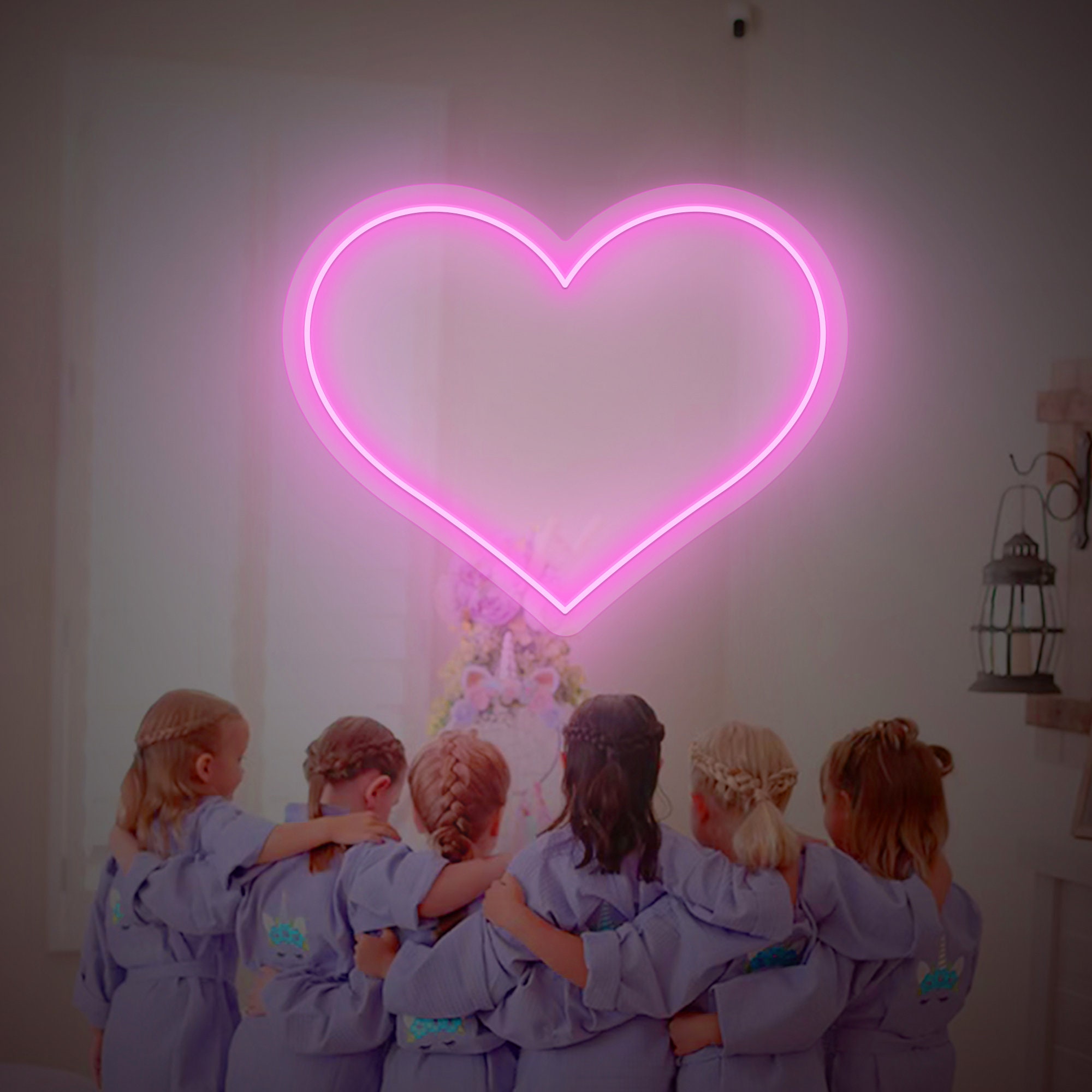 Heart Neon Sign, Wedding Neon Sign, Gift for lovers, Girl's Dorm Room, Bedroom Custom Heart for Teen, Home Wall Art Decor Pink