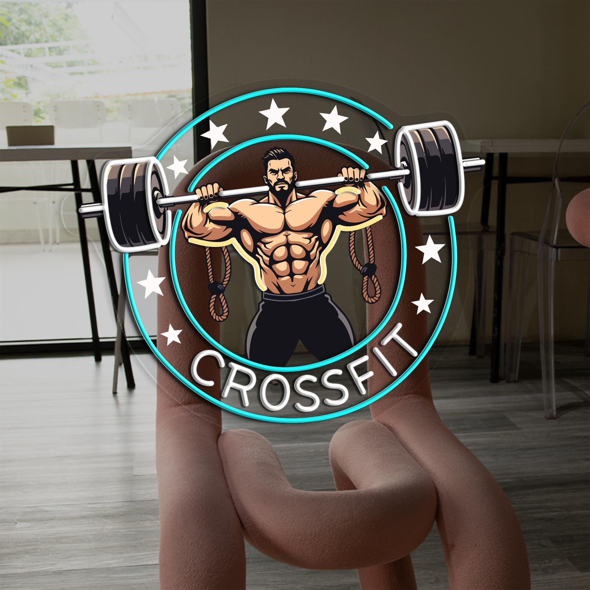 Personalized Logo Gym Sign Yoga Custom Workout Signs Fitness Decor Wall Decor Custom Printable Wall Art Gift for him Business Logo Sign