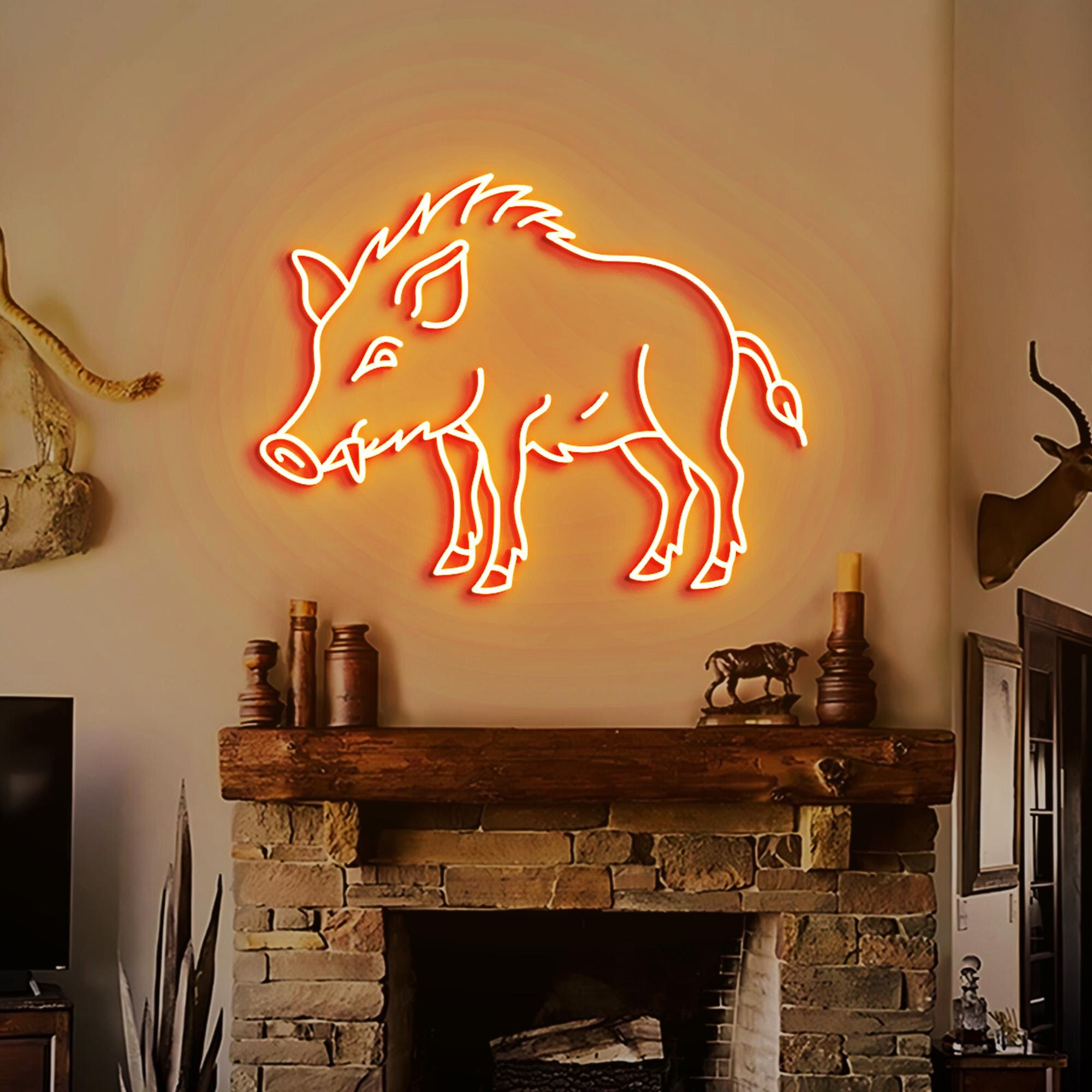 Boar Neon Sign, Boar Led Neon Light, Boar Shaped Neon Sign, Boar Wall art, Custom Animal Light Sign, Boar Wall Decor