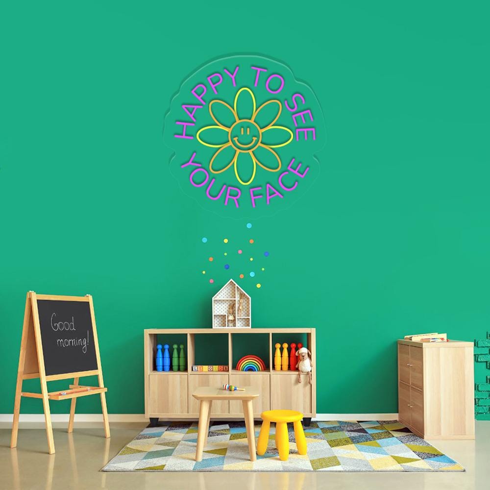 Teacher Back To School Neon, Cute Teacher Neon, Happy To See Your Face, Teacher Life Neon, New Teacher Gifts, Elementary Teacher Neon Gifts
