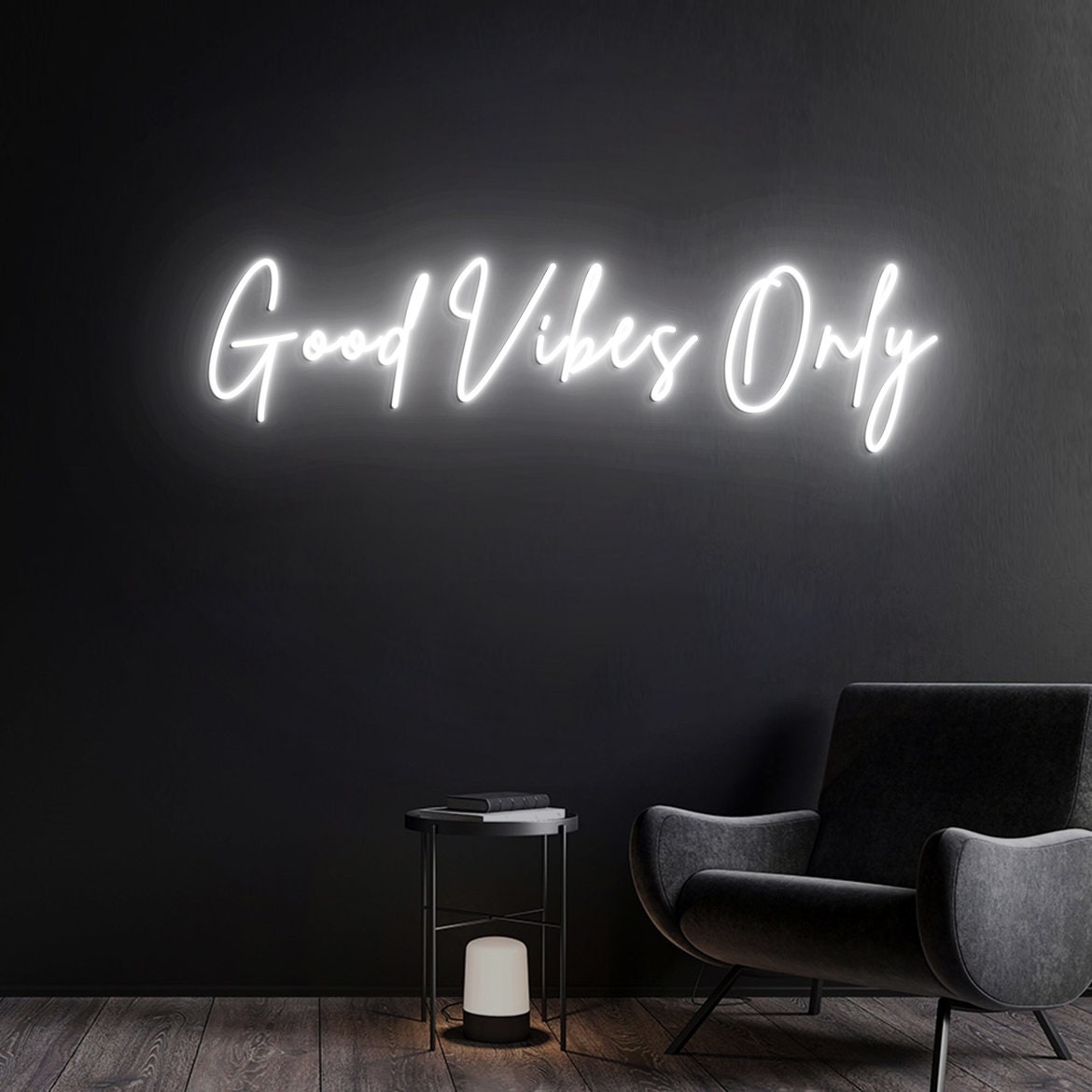 Good Vibes Only Neon Light, Neon Vibes Light Sign Wall Art, Custom Neon Sign Bedroom Apartment Wall Hanging