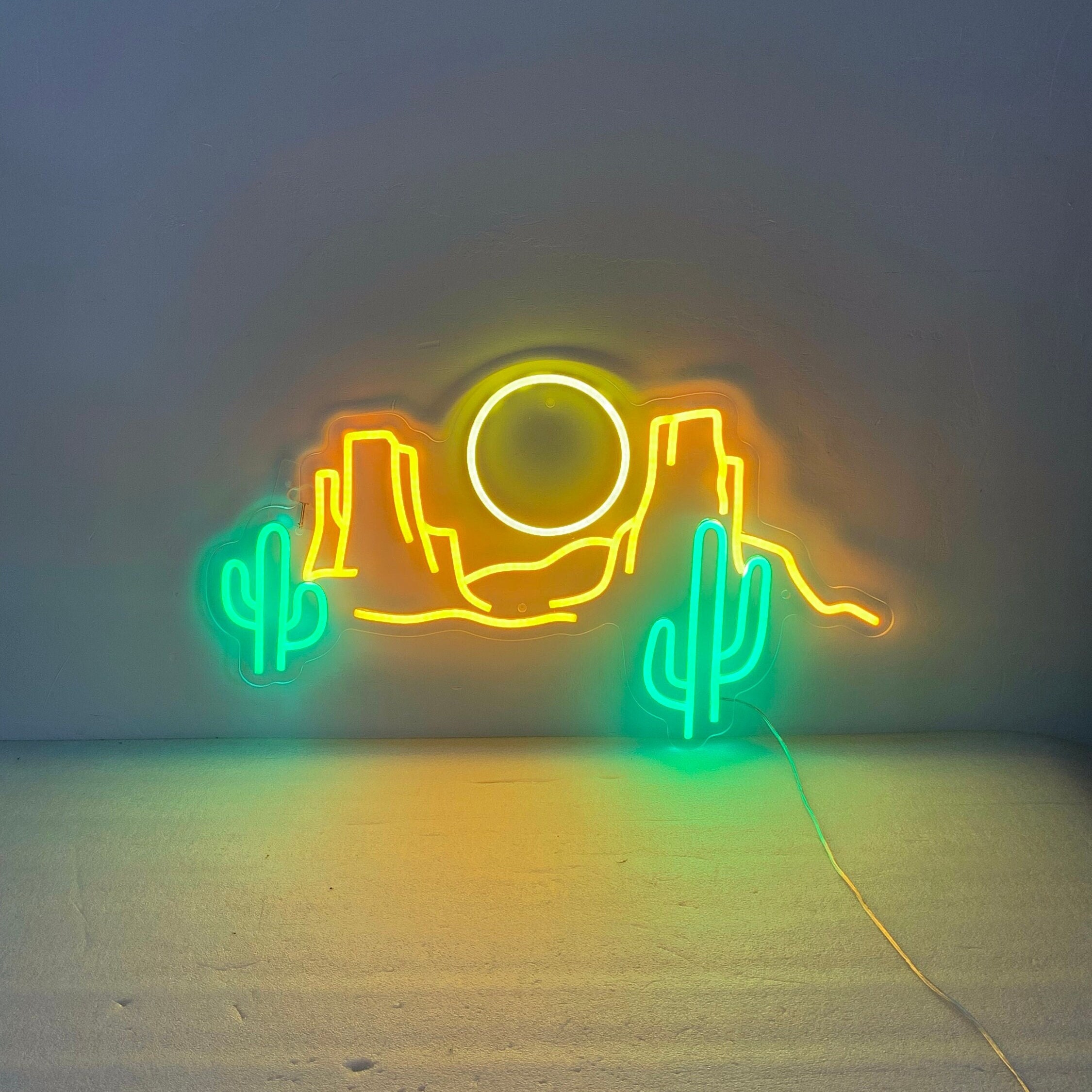 Desert with Cactus Neon Light, Desert Decor, Desert Neon Light, Wild West, Gift for Husband