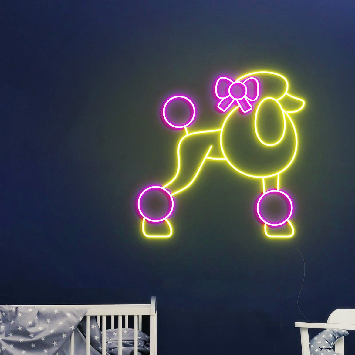 Cute Poodle Dog Neon Sign, Dog Pet Shop Wall Decor, Dog Salon Wall Art, Gift for Dog Lover, Dog Neon Sign Wall Art