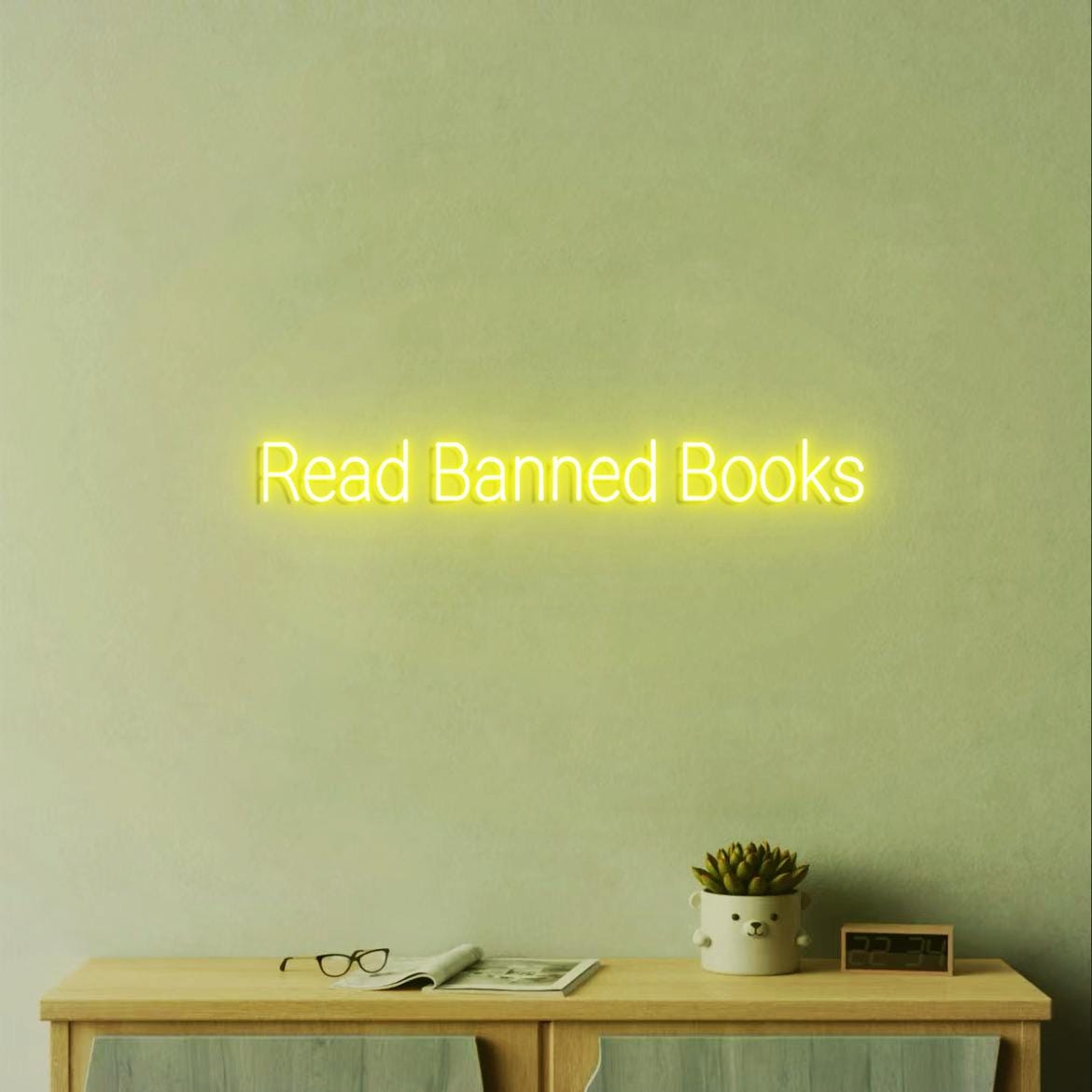 Read Banned Books Neon Light Sign, Funny Books Sign for Books Room Wall, Books Sign for Book shelf, Banned Sign Books Wall Decor, Read Sign