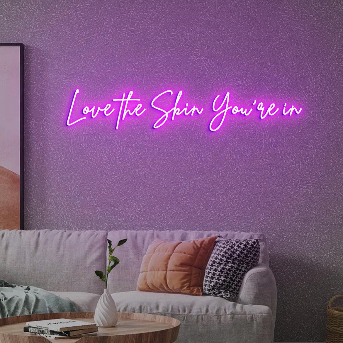 Love the skin you're in Neon Sign, Skincare Sign, Esthetician Decor, Skincare Salon Decor, Beauty Salon Decor, Beauty Skin Care