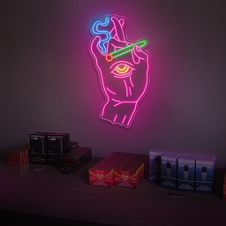 Smoke Led Sign,Smoking Hand With Eye Neon Light,Led Neon Sign Art, Custom Bar Sign,Smoke Shop Led Decor,Window Neon Light Decor