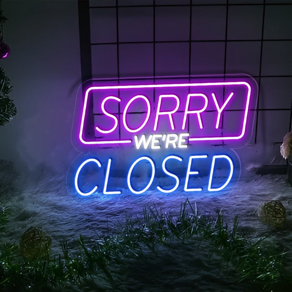 Close Neon Sign, Sorry We’re Closed Neon Sign, Close Business Led Sign, Close Store Sign, Close Shop Sign Close Wall Art Open and Close Sign