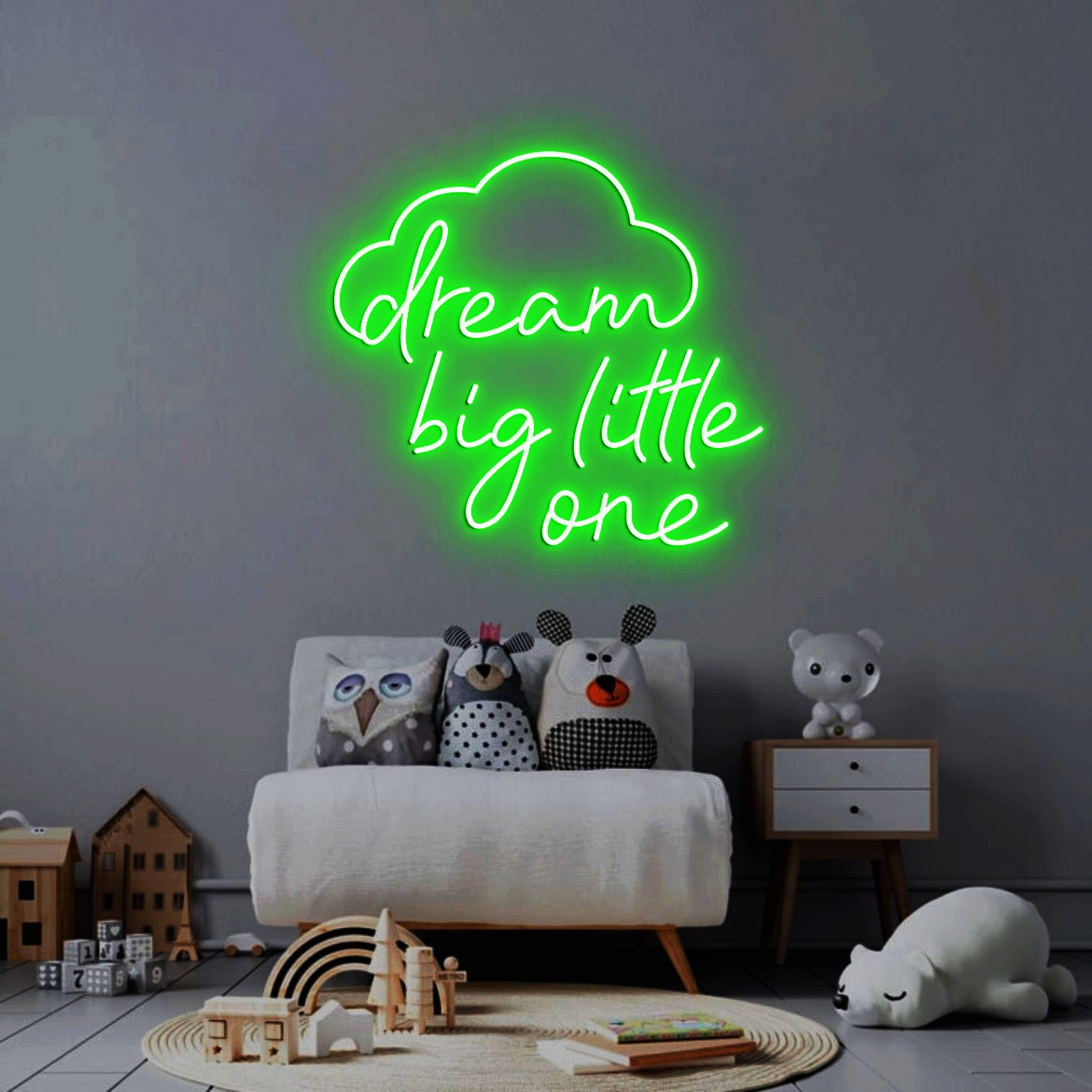 Dream Big Little One Neon Light, Neon Sign Light Decor, Baby Bedroom Neon Sign, Baby Room Decor, Wall Decoration Children's Room