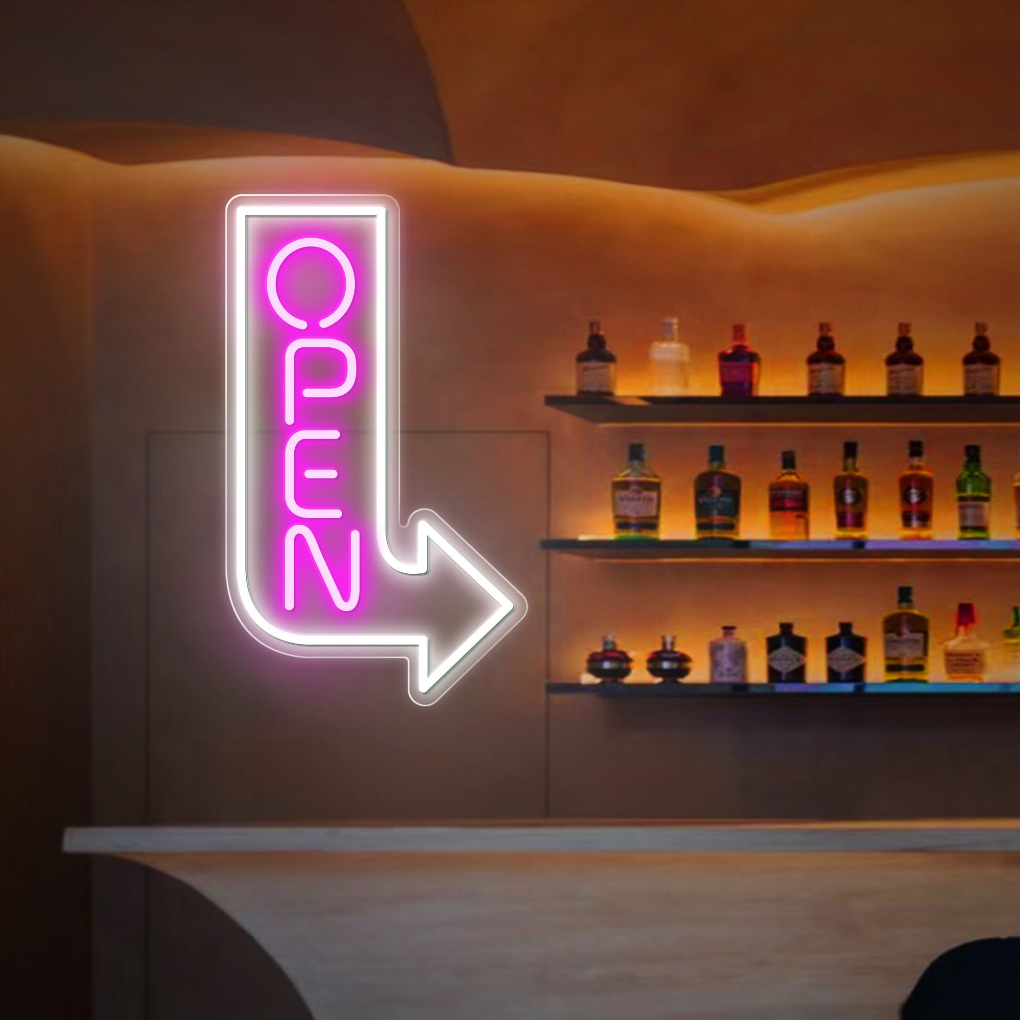Open Neon Sign, Open Arrow Neon Sign,Led Business Open Sign, Custom Neon Open Sign For Business Sign, Restaurant Bar Open Neon Light