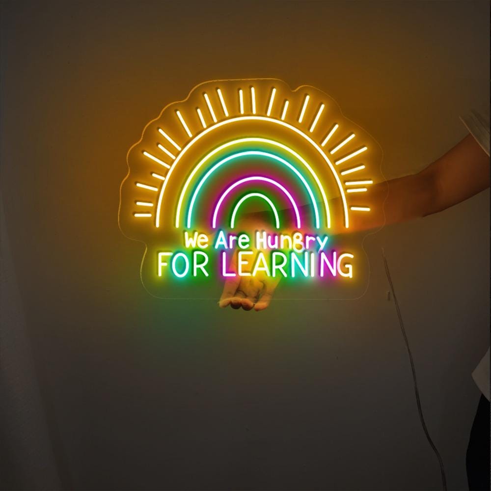 We Are Hungry For Learning Neon Sign, Back To School Neon Gifts, 1st Day Of School, Funny Teacher Neon, Teacher Gifts, Cute Teacher Gifts.