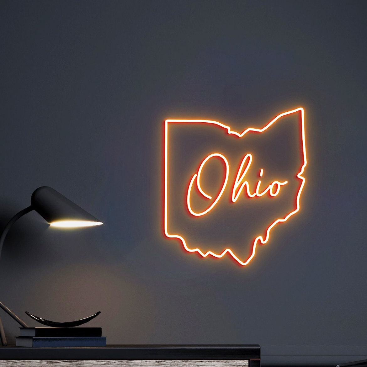 Ohio State Neon Light, Ohio Outline, Ohio Map Decor, Neon Light Sign Ohio State Sign, Ohio Gift