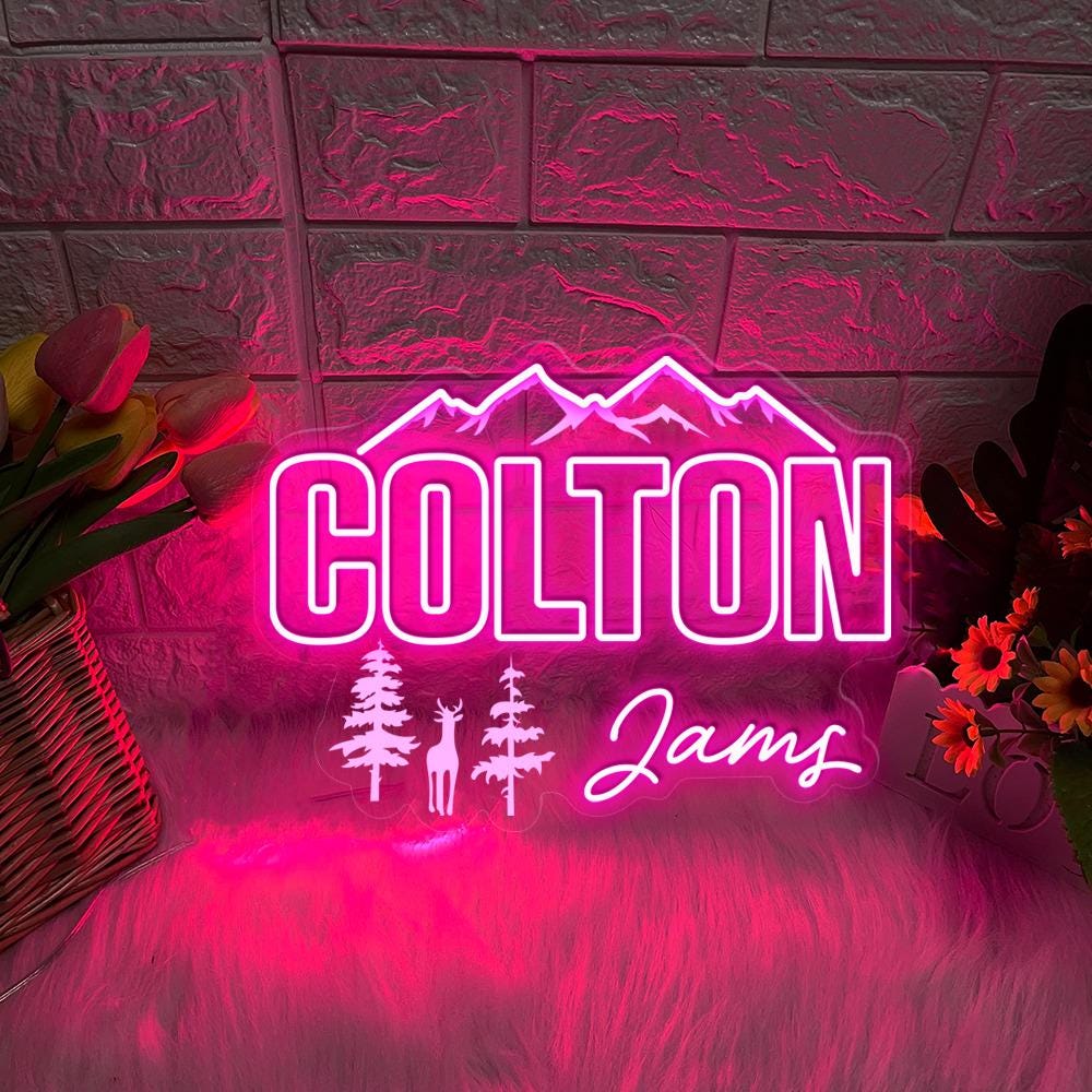 Custom Neon Theme Name Sign, Wildlife Nursery Decor, Custom Name Neon Sign, Name Neon Sign for Nursery, Neon Name Decor , Nursery Wall Art