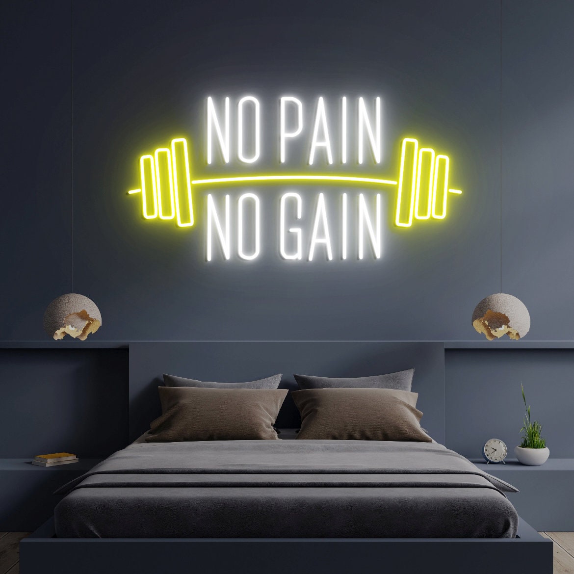 No Pain No Gain, Led Neon Sign, Gym Sign, Powerlifting Wall Art, Gym Neon Sign, Home Gym Sign, Home Fitness Decor
