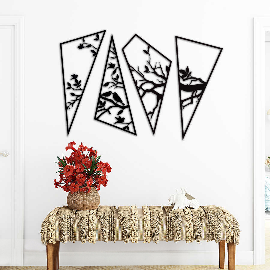 Birds & Branches Quadriptych Set