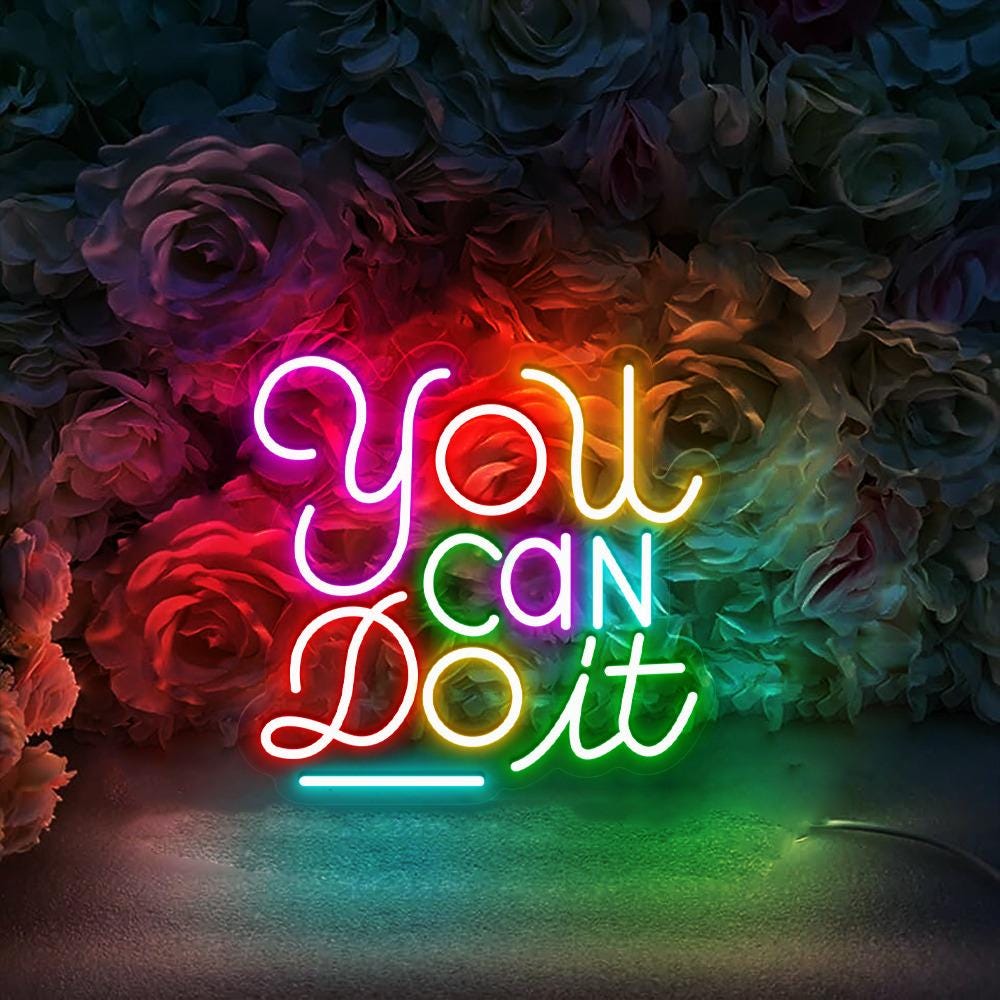 You Can Do It Neon Sign, Positive Affirmation, Kids Wall Neon, Growth Mindset, Classroom Decor, Positive Classroom, Education Gifts