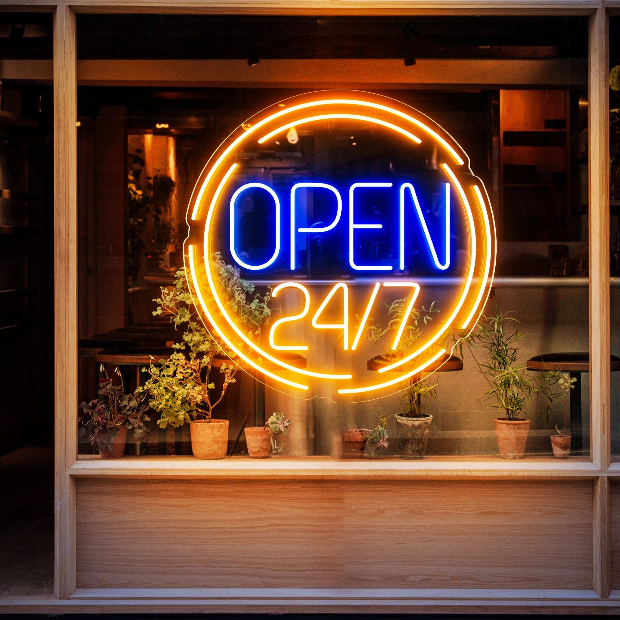 Open 24/7 Service Led Sign,Open Neon Sign,Open 24 Hours Neon Sign,Business Neon Light,Custom Open Neon Sign, Vertical Open Led Sign
