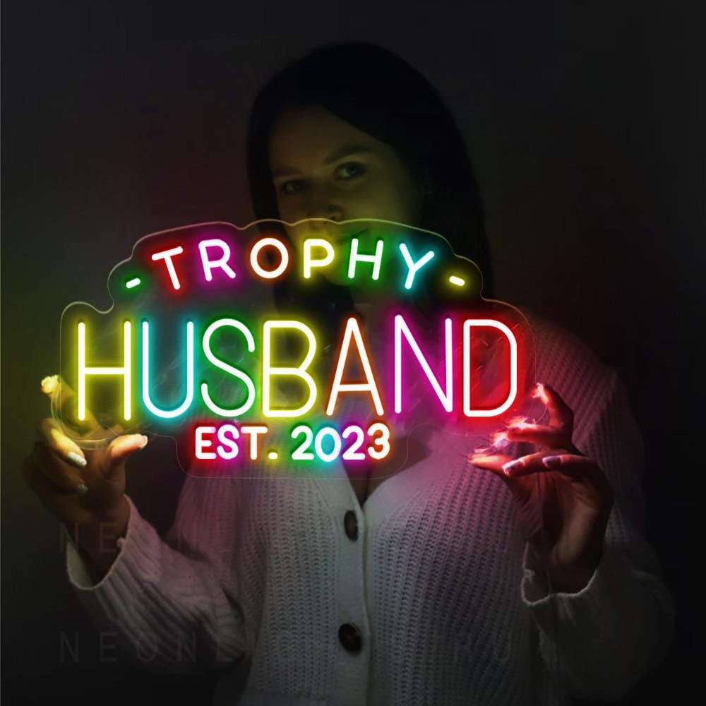 Trophy Husband Noen Sign, Gift For Him, Funny Husband Neon, Gift From Wife, Anniversary Gift For Him, Gift For Husband, Anniversary Present