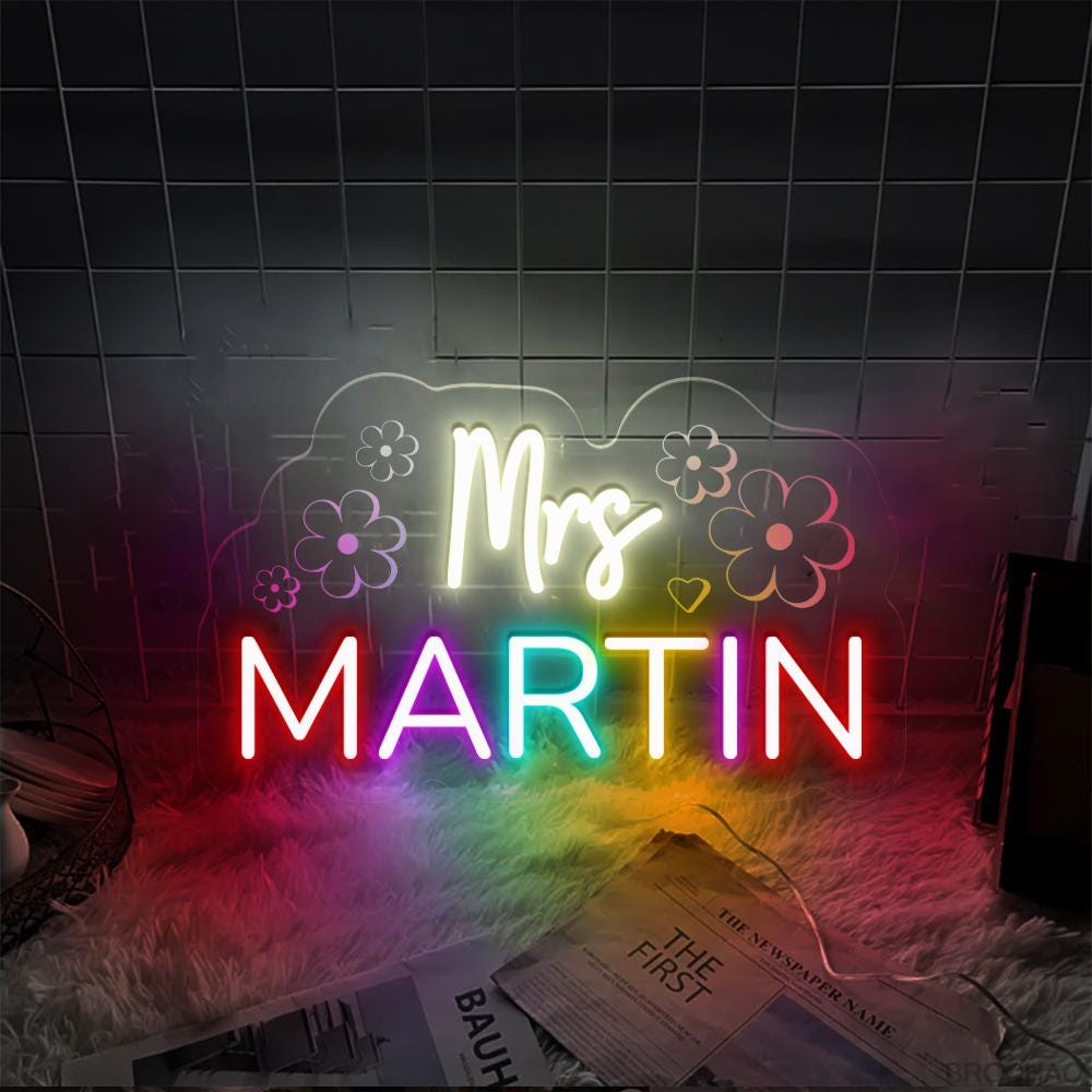 Personalized Teacher Door or Wall Neon Sign, Classroom Sign, Teacher Name Neon Sign, Classroom Door Hanger, Personalized Teacher Neon Sign