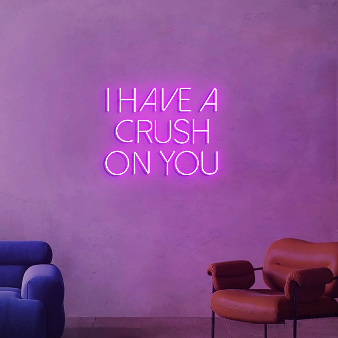 I Have Crush on You Neon Sign, Crush on you Sign, Custom Neon Sign Wall Decor, Red Light Neon Wall