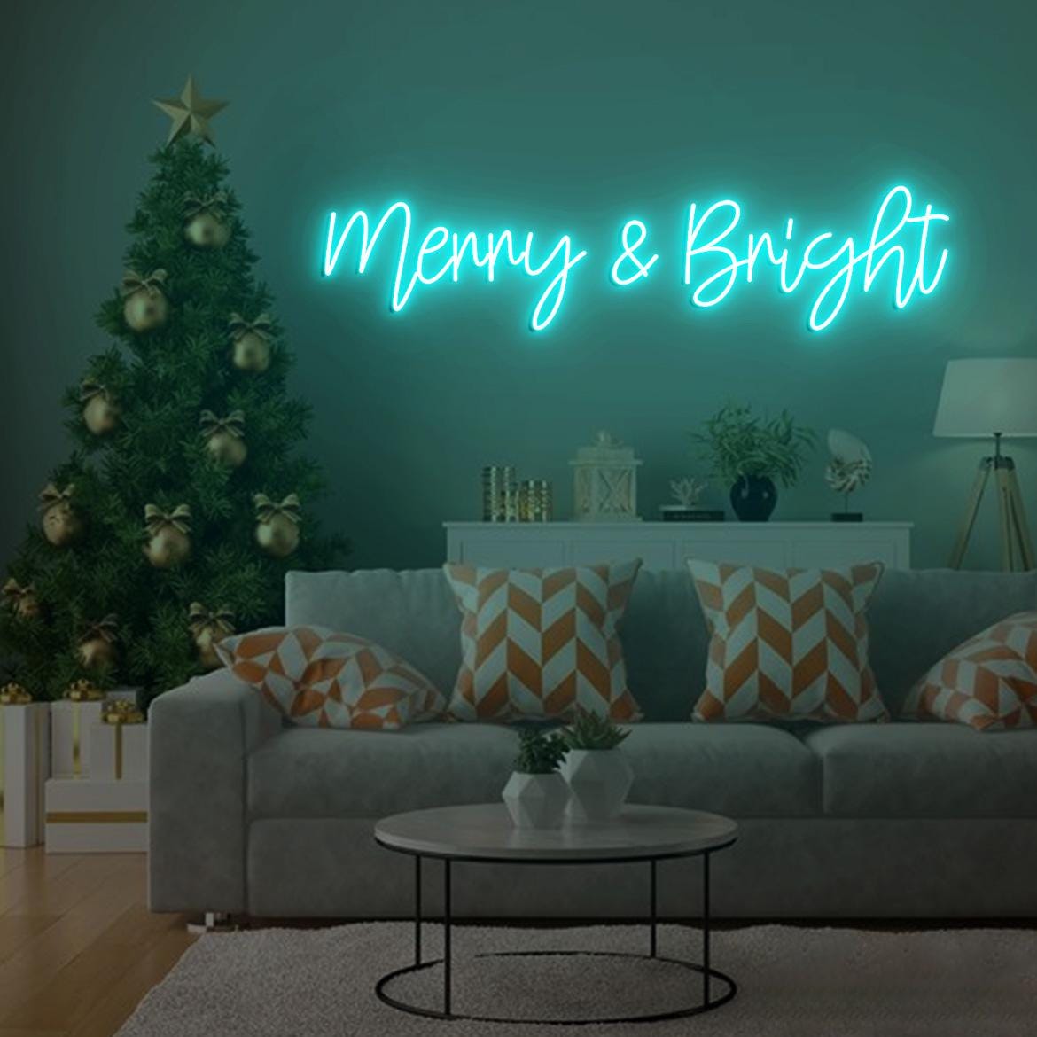 Merry and Bright Neon Sign, Merry Bright Holiday Home Decor, Sign for Xmas decor, Decorative Sign for Christmas Festive, Holiday Signs