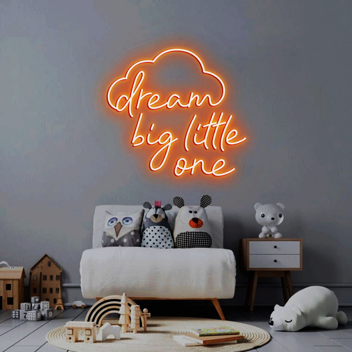 Dream Big Little One Neon Light, Neon Sign Light Decor, Baby Bedroom Neon Sign, Baby Room Decor, Wall Decoration Children's Room