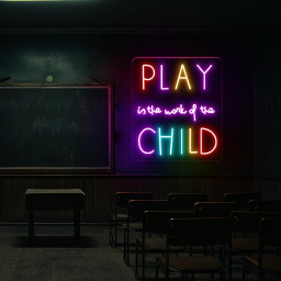 Play Is The Work Of The Child Neon Sign, Positive Affirmation, Kids Wall Neon, Growth Mindset, Classroom Decor, Positive Classroom Gifts