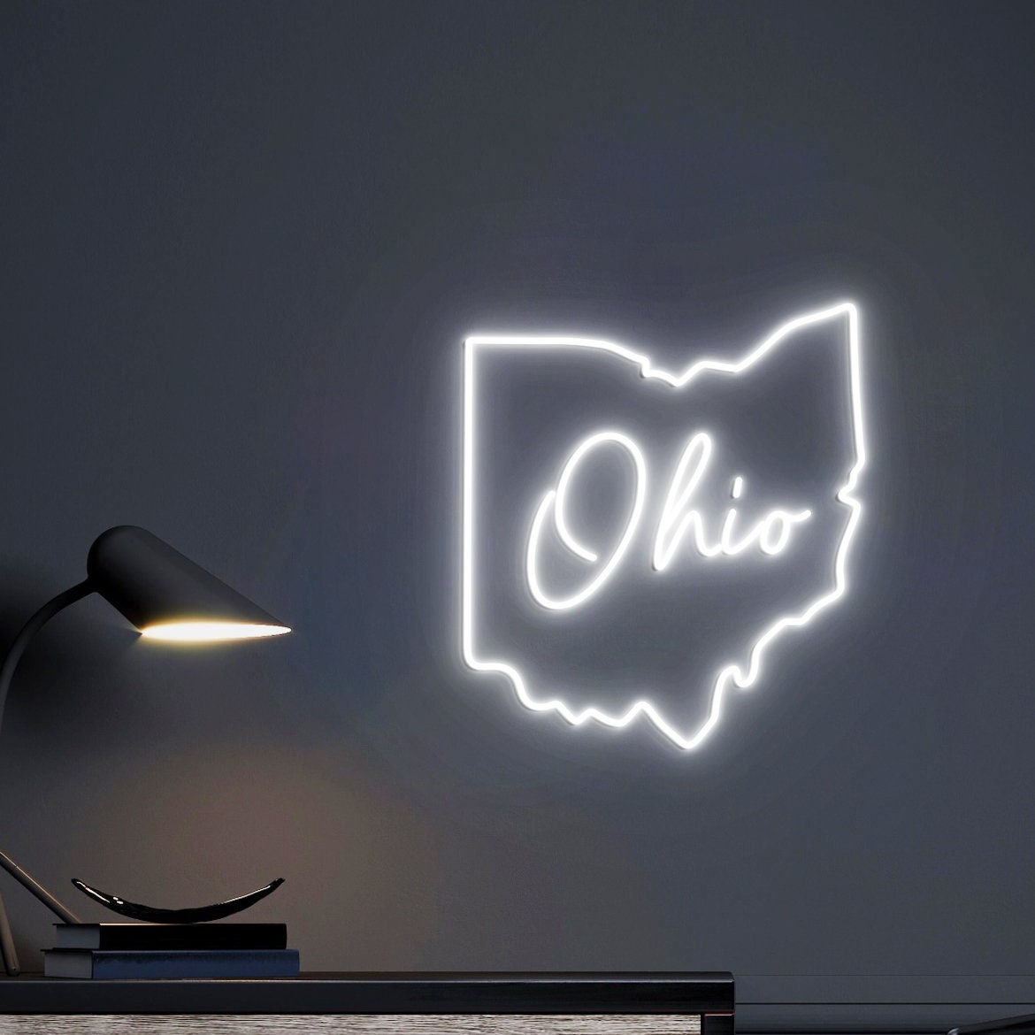 Ohio State Neon Light, Ohio Outline, Ohio Map Decor, Neon Light Sign Ohio State Sign, Ohio Gift