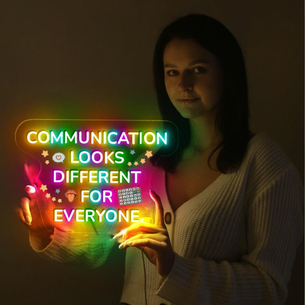 AAC SPED Teacher Inclusion Neon, Your Words Matter Neon, Neurodiversity Bcba Slp OT Teachers Gift, Language Special Education, Words Matter