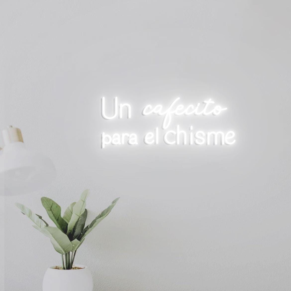 Un cafecito para el chisme Sign Neon Light, Spanish kitchen Decor, Spanish Coffee Sign, cafetería Sign, café Sign