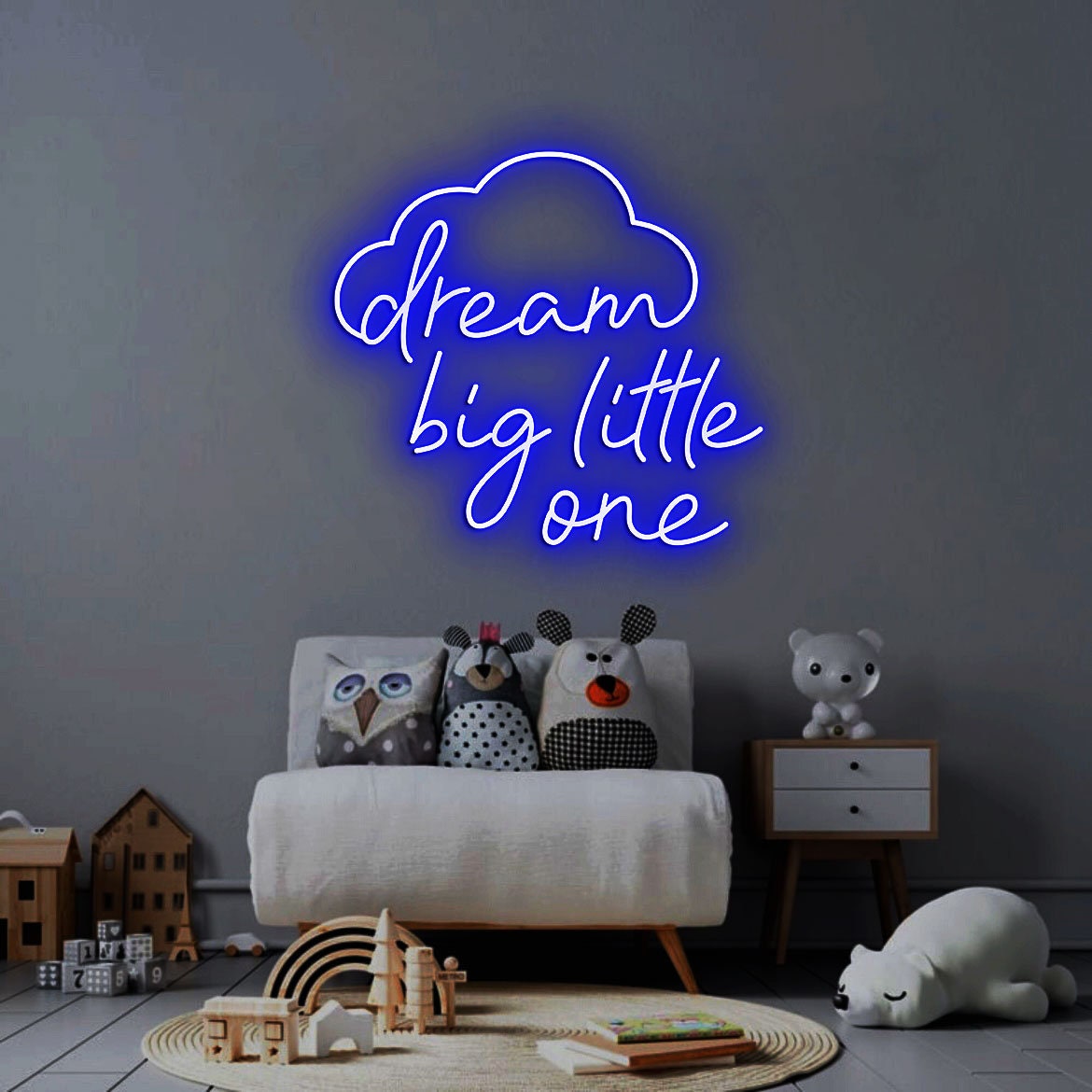 Dream Big Little One Neon Light, Neon Sign Light Decor, Baby Bedroom Neon Sign, Baby Room Decor, Wall Decoration Children's Room