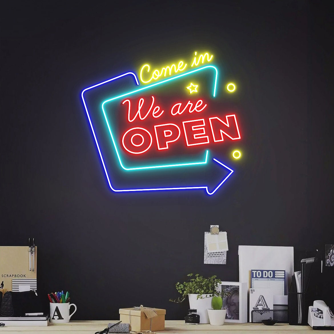 Come in We Are Open, Led Neon Sign, Custom Open Neon Light, Business Store Modern Open Sign, Shop Door Sign