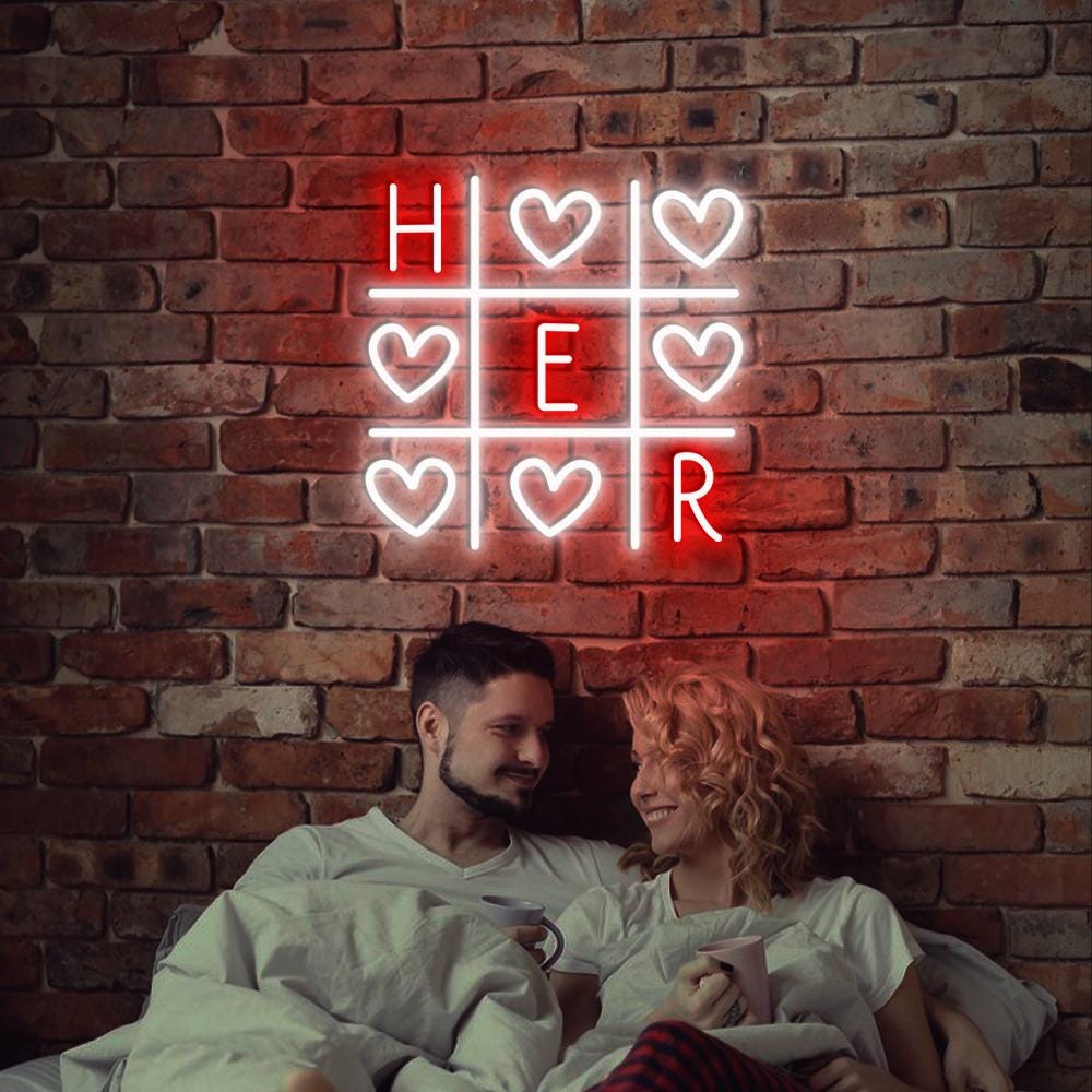 Love Him And Love Her Xoxo Couple Neon, Valentine's Day For Women And Men Neon, Couple Neon for Women, Valentine's Day Gifts, Valentines Day