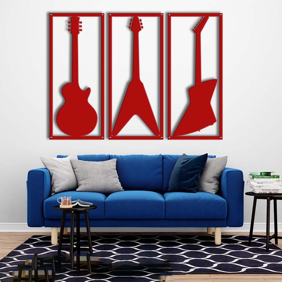 Life-size Guitar Trio Framed