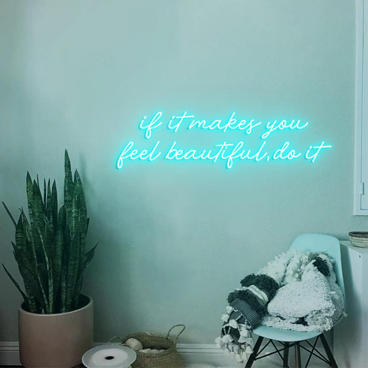 Neon Sign If it Makes you Feel Beautiful Do it, Glam Beauty Salon Wall Art, Modern Salon Wall Decor Idea, Salon Vibes Decor Neon Light