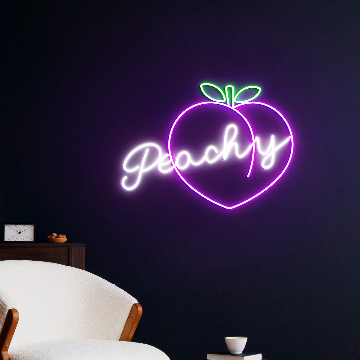 Peachy Neon Sign, Just Peachy, Peachy Sign, Peach Wall Decor, Neon Wall Sign