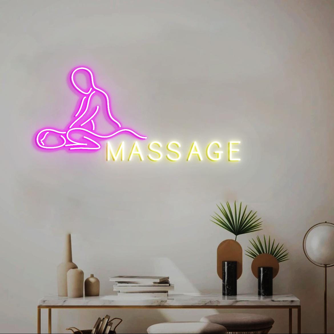 Massage Neon Sign, Massage Therapy Room Wall Decor, Spa Massage Room Wall Neon Signs, Massage Body Sign for Massage Salon