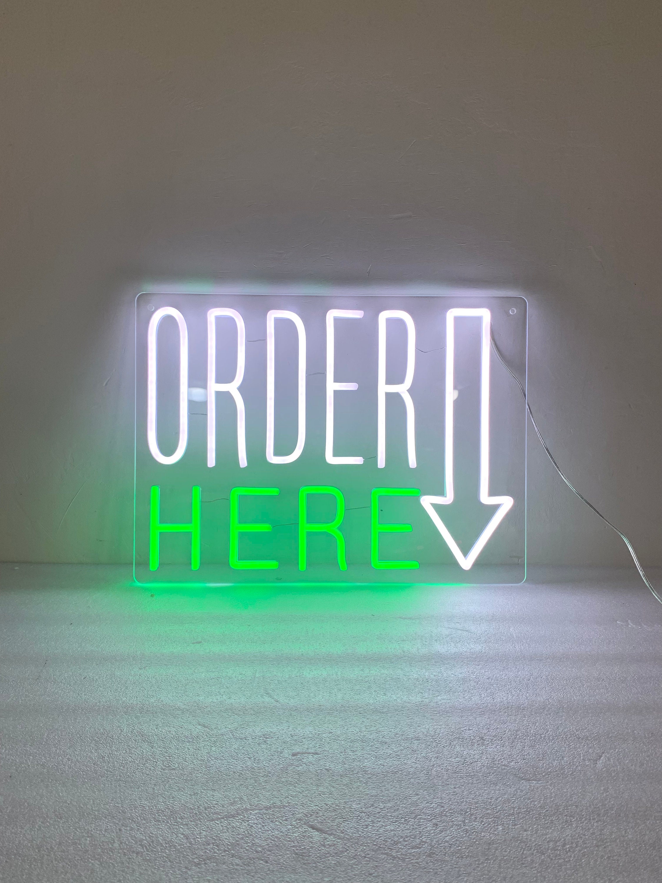 Order Here Led Neon Sign, Order Here Sign, Custom Business Order Here Sign Color
