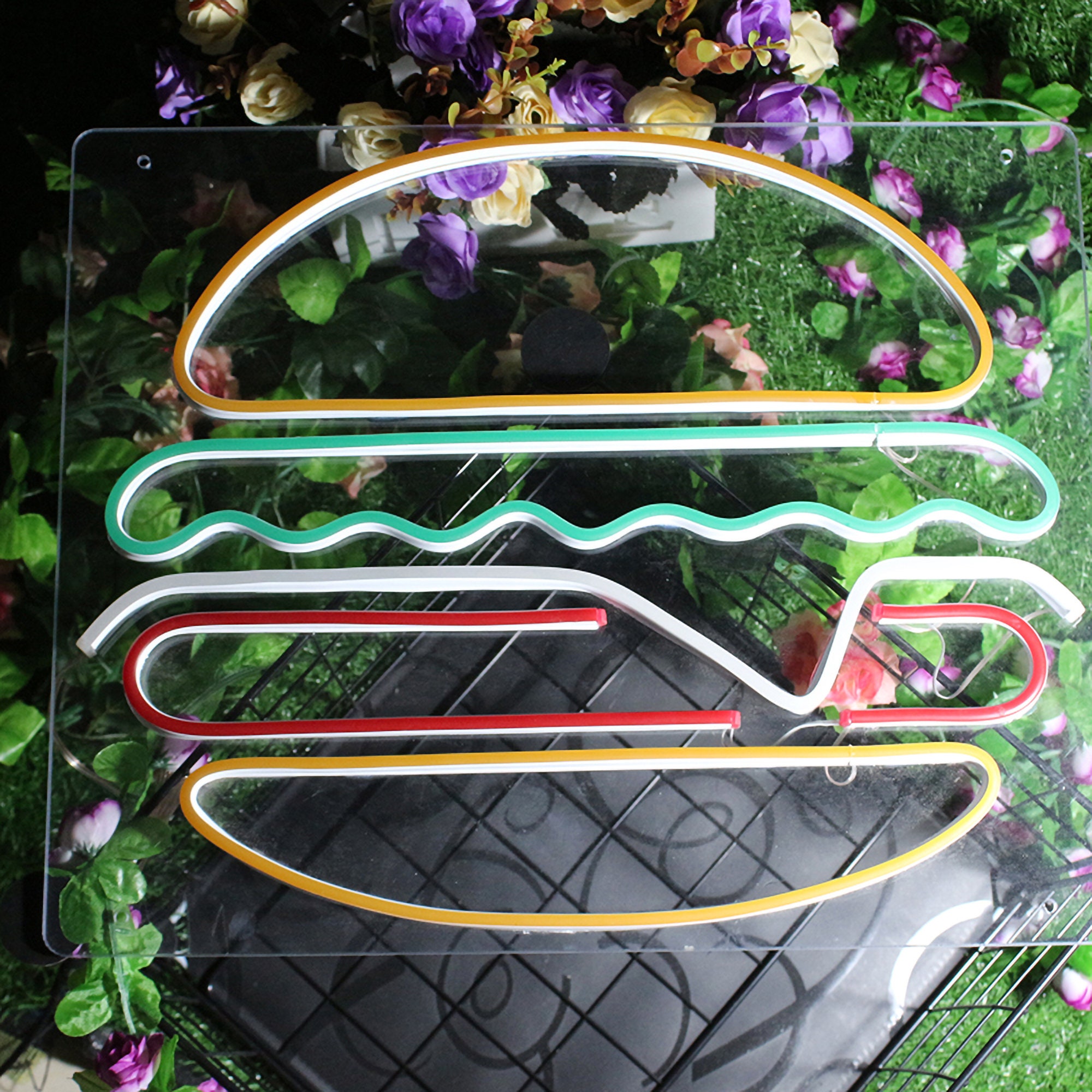 BURGER Custom Neon Sign Wall Decor Neon Light LED Perfect Night Light Kitchen Decor Neon Sign Wall Decor Neon Sign Art Neon Light Sign