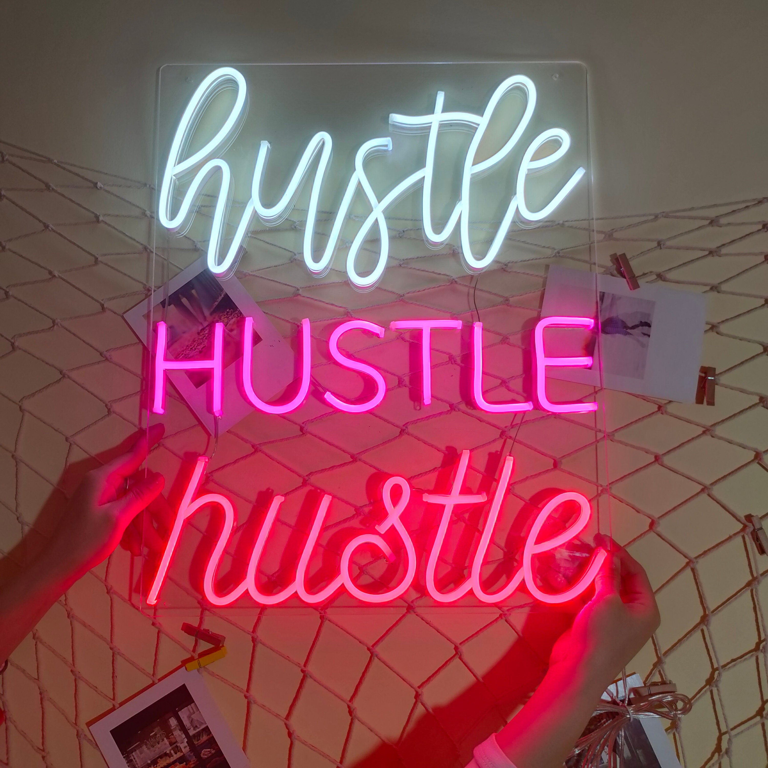 Hustle Neon Sign Custom,Led Neon Sign,Neon Sign Wall Decor,Wedding Neon Sign For Reception,Arcade Neon Sign,Neon Room Sign
