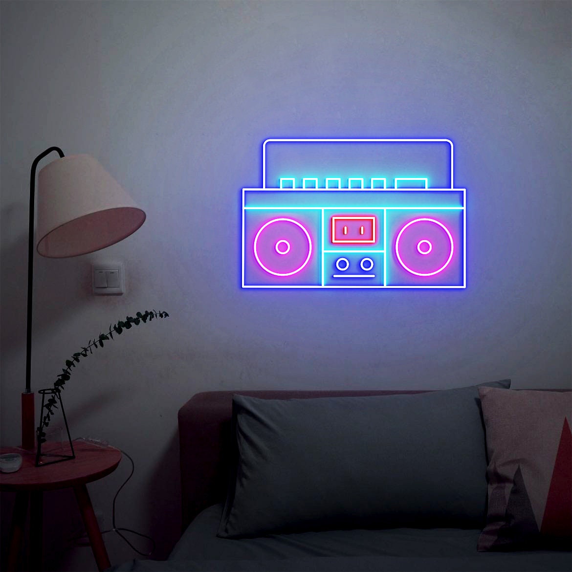 Boombox Neon Sign, Retro Old School Boombox Decor, Disco Radio Audio Party 80s Music Neon Sign, Retro Radio Sign Hip Hop Rap Music Decor