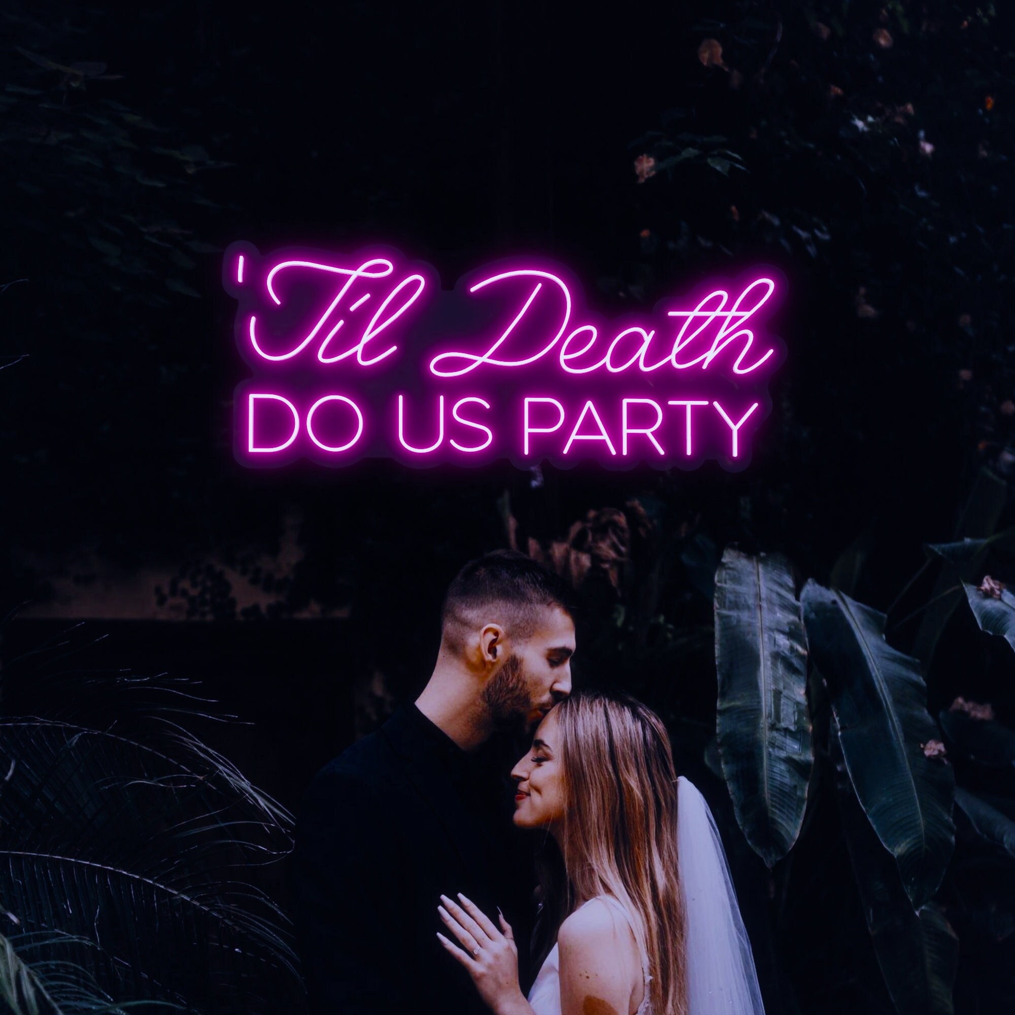 Til Death DO US Party Custom LED Neon Sign/ Night Light Home Bedroom/ Wall Decor/ Personalized Gift/ Wedding Engagement Party Bar Decoration