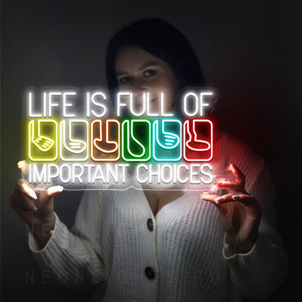 Life Is Full Of Important Choices Neon, Course Funny Humor Joke, Sports Golf, Golf Lover Neon, Golfing Club, Golf Lover Gift, Golf Neon Sign