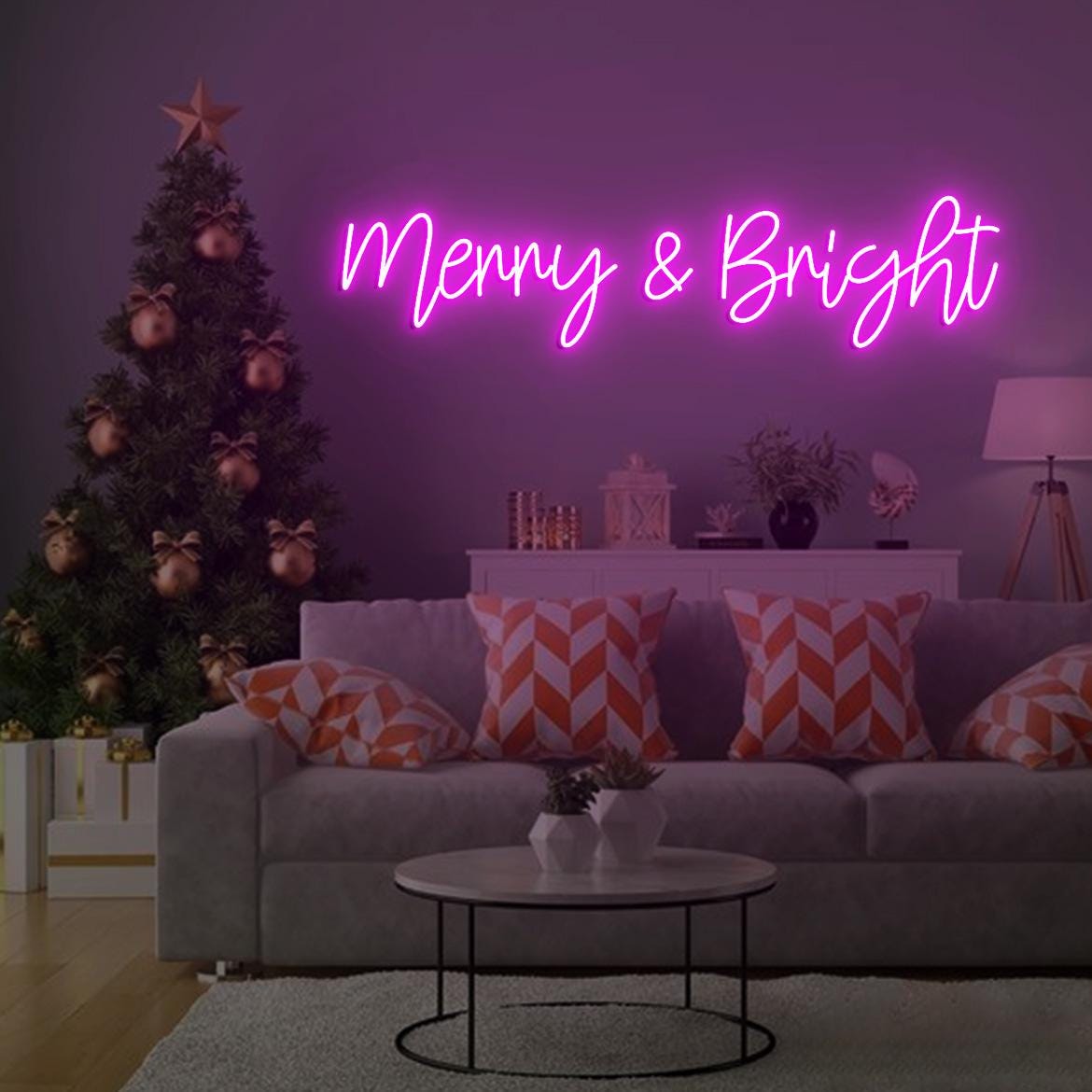 Merry and Bright Neon Sign, Merry Bright Holiday Home Decor, Sign for Xmas decor, Decorative Sign for Christmas Festive, Holiday Signs